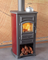 Preview: EEK A+ Kaminofen Forte rot mit Herdplatte - 5,4kW