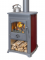 Preview: EEK A Kaminofen Grande bordeaux mit Herdplatte - 9,7kW