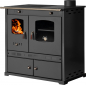 Preview: EEK A+ Küchenofen Holzherd Perfect ECO LUX schwarz, rechte Version - 7,38 kW Dauerbrandherd