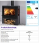 Preview: EEK A 3-Scheiben Kaminofen Panadero TOSCANE TRIVISION, - 5,9 kW ext. Zuluft