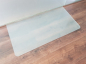 Preview: Saisonplatte Rechteck *Frosty* 100x50cm abgerundet - Kamin-Vorlegeplatte Milchglas Funkenschutzplatte Kaminbodenplatte Glasplatte