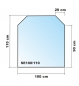 Preview: Sechseck 100x110cm - Funkenschutzplatte Kaminbodenplatte Glasplatte