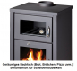 Preview: EEK A Kaminofen mit Backfach Victoria Deluxe F schwarz– 11kW