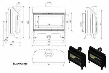 EEK A+ - Kamineinsatz Kratki BLANKA 910 - 16 kW