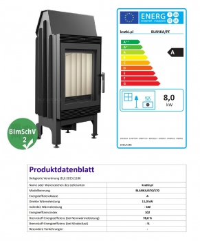 EEK A - Kamineinsatz Kratki BLANKA PF - 8 kW