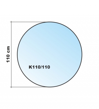 (Sofort lieferbar!) Kreis Motiv Zitrone 110x110cm - Funkenschutzplatte Kaminbodenplatte Glasplatte