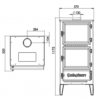 [B-Ware] EEK A - Kaminofen Holzherd Modell 306 mit Backfach+Herdplatte - 12,87 kW