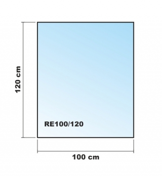 Rechteck 100x120cm Glas schwarz - Funkenschutzplatte Kaminbodenplatte Glasplatte Ofenunterlage