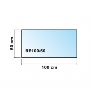 Vorlegeplatte Rechteck 100x50cm Glas weiß - Saisonplatte Funkenschutzplatte Kaminbodenplatte Glasplatte Ofenplatte