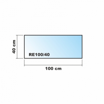 Saisonplatte Rechteck 100x40cm Glas weiß - Kamin-Vorlegeplatte Funkenschutzplatte Kaminbodenplatte Glasplatte