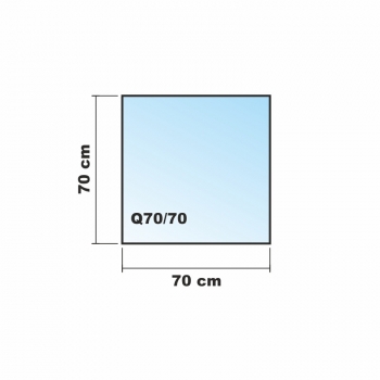 Quadrat *Frosty* 70x70cm - Milchglas Funkenschutzplatte Kaminbodenplatte Glasplatte