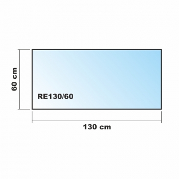Rechteck *Frosty* 130x60cm - Milchglas Funkenschutzplatte Kaminbodenplatte Glasplatte