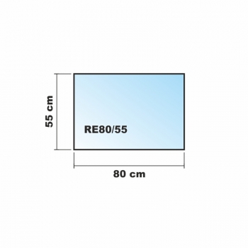 Rechteck *Frosty* 80x55cm - Milchglas Funkenschutzplatte Kaminbodenplatte Glasplatte