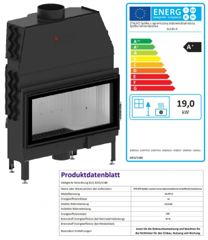 EEK A+ - XXL-Kamineinsatz HITZE Albero AL19S.H DECO -19kW