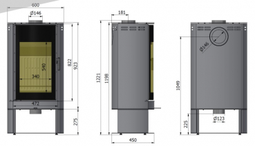 EEK A Kaminofen Hajduk ARCO F2 weiß - 7kW