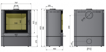 EEK A Kaminofen Hajduk ELIPSE F3 weiß - 9kW