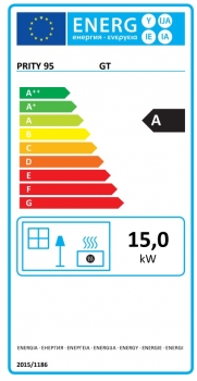 EEK A Premium-Küchenofen Holzherd GT bordeaux !Cerankochfeld!+!Edelstahlbackfach!-Dauerbrandherd - 15kW