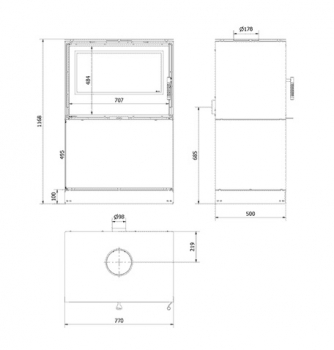 EEK A+ Kaminofen Kratki KARI mit XL-Holzfach - 8kW