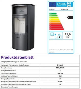 EEK A Kaminofen Kratki TITAN mit 11kW