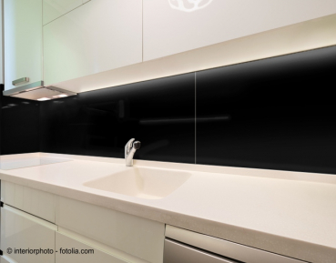 130x40cm Glas schwarz - Glas-Küchenrückwand Spritzschutz Herd Fliesenspiegel Glasplatte Rückwand