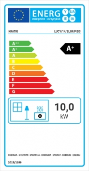 EEK A+ Eck-Kamineinsatz Kratki LUCY/14/SLIM/P/BS mit Seitenglas rechts - 10kW