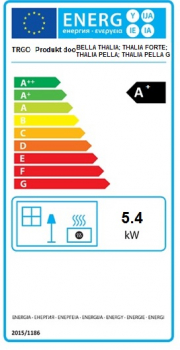 EEK A+ Kaminofen Pella G bordeaux Herdplatte - 5,4kW