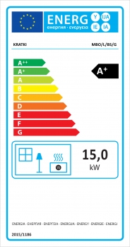 EEK A+ Eck-Kamineinsatz Kratki MBO/L/BS/G 15 Schiebetür, Seitenscheibe links - 15 kW