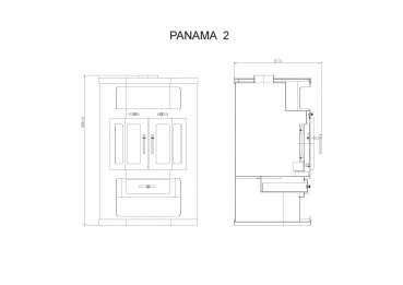 EEK A Eck-Kaminofen Victoria Panama2 mit Flügeltüren, schwarz, dauerbrandfähig – 9kW