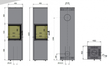 EEK A Kaminofen Hajduk PIXEL XXL weiß - 7kW