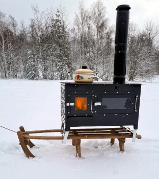 Holzgrill mit Backfach, Herdplatte "Rosalie" Gartenkamin Pizzaofen Feuerschale