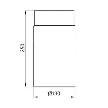 130 mm - Rauchrohr 250 mm in Gussgrau