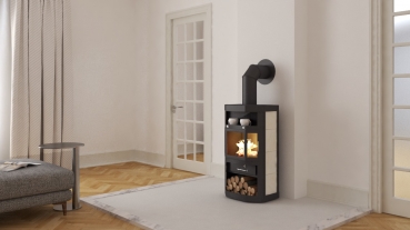 EEK A Kaminofen Victoria Taro, schwarz, dauerbrandfähig – 10kW