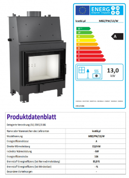 EEK A - Wasserführender Kamineinsatz Kratki MBZ 13 PW - 13 kW