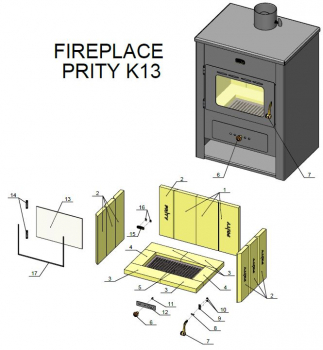 EEK A Kaminofen Prity K13 mit 12kW Werkstattofen Ofen + BIMSCHV II