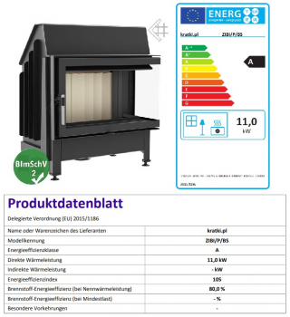 EEK A - Eck-Kamineinsatz Kratki ZIBI/P/BS - BIMSCHV II - 11kW