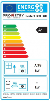 EEK A+ Küchenofen Holzherd Perfect ECO LUX creme, linke Version - 7,38 kW Dauerbrandherd