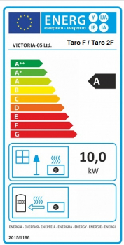 [B-Ware] EEK A Kaminofen mit Backfach+Herdplatte Victoria Taro 2F, schwarz – 9,53 kW