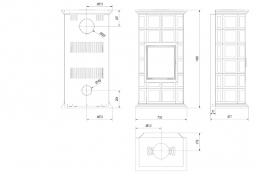 EEK A - Design-Kachelkamin Kratki NADIA/MILANO - 7 kW