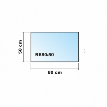 Saisonplatte Rechteck *Frosty* 80x50cm - Kamin-Vorlegeplatte Milchglas Funkenschutzplatte Kaminbodenplatte Glasplatte