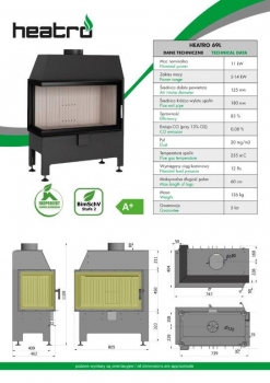 EEK A+ - Kamineinsatz HEATRO 69 L mit Klapptür - 11kW