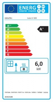 EEK A+ - Kaminofen Globe Fire LUNA II H Naturstein - 6 kW