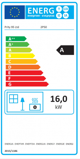 EEK A Küchenofen Holzherd PRITY 2P50 mit XL-Backofen – 16kW + BIMSCHV II