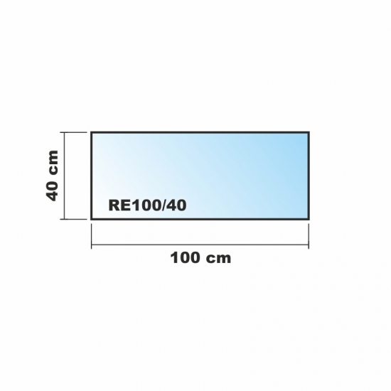 Saisonplatte Rechteck 100x40cm Glas weiß - Kamin-Vorlegeplatte Funkenschutzplatte Kaminbodenplatte Glasplatte