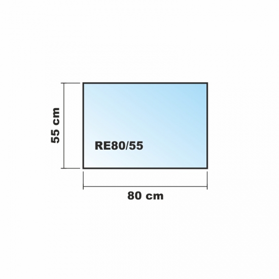 Rechteck *Frosty* 80x55cm - Milchglas Funkenschutzplatte Kaminbodenplatte Glasplatte