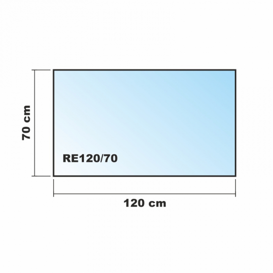 Rechteck 120x70cm - Funkenschutzplatte Kaminbodenplatte Glasplatte