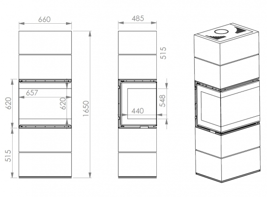 [B-Ware] EEK A+ Panoramakaminofen SCANDINAVIAN 65 WH - 9kW