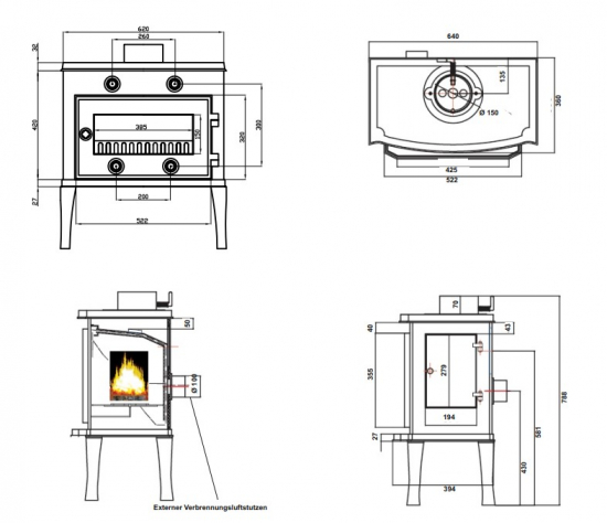 EEK A+ Kaminofen Globe Fire Acturus I - 7kW