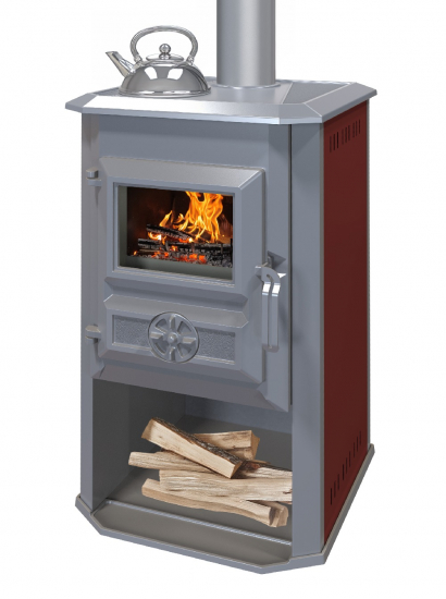 EEK A+ Kaminofen Pella G bordeaux Herdplatte - 5,4kW