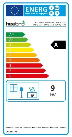 EEK A - Kamineinsatz HEATRO 55 H mit Hebetür - 9kW