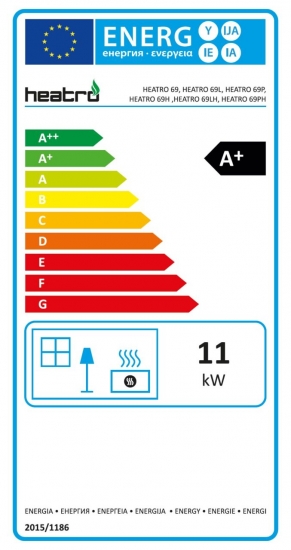 EEK A+ - Kamineinsatz HEATRO 69 L mit Klapptür - 11kW